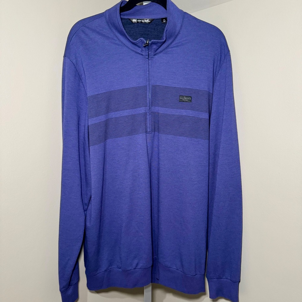 Travis Mathew‎ Sundial Mens Pullover Quarter Zip Long Sleeve Shirt Purple XXL